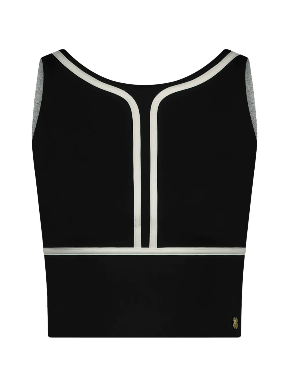 HOUSE OF GRAVITY contrast-detail crop top - Nero