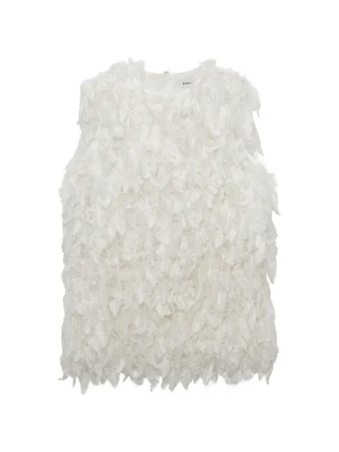 SIMKHAI  Fei feathered satin top
