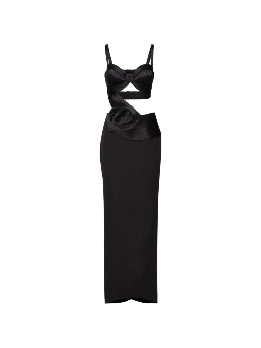 NORINA ST Feyla cut-out rosette fitted maxi dress