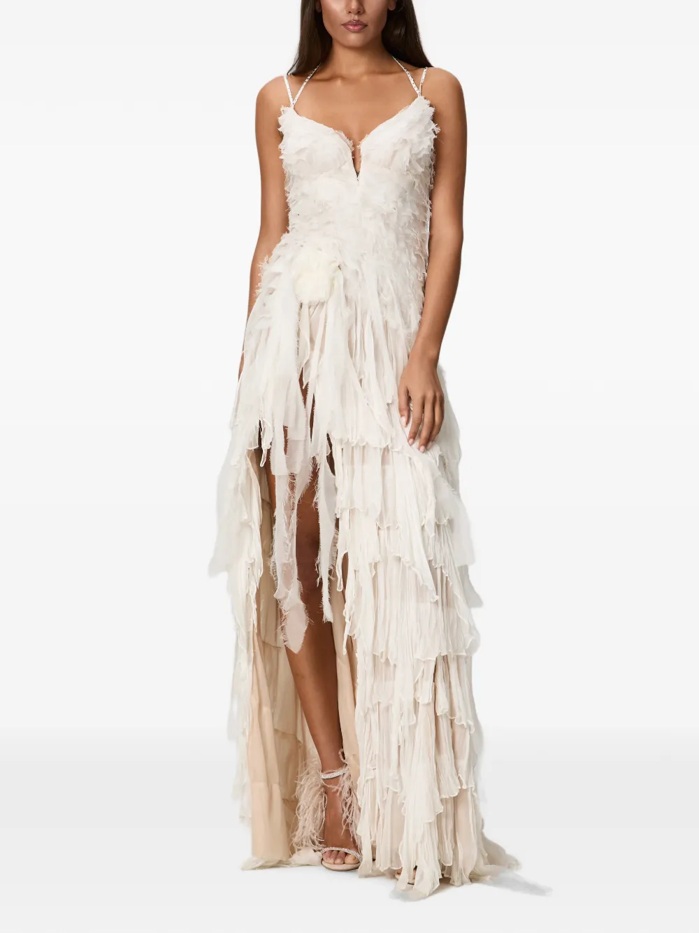 NORINA ST Margot frayed tiered maxi dress