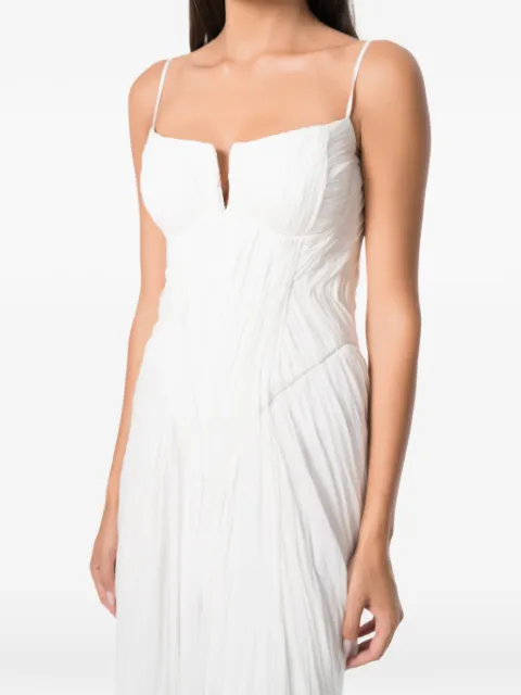 NORINA ST Cat corset-style pleated maxi dress