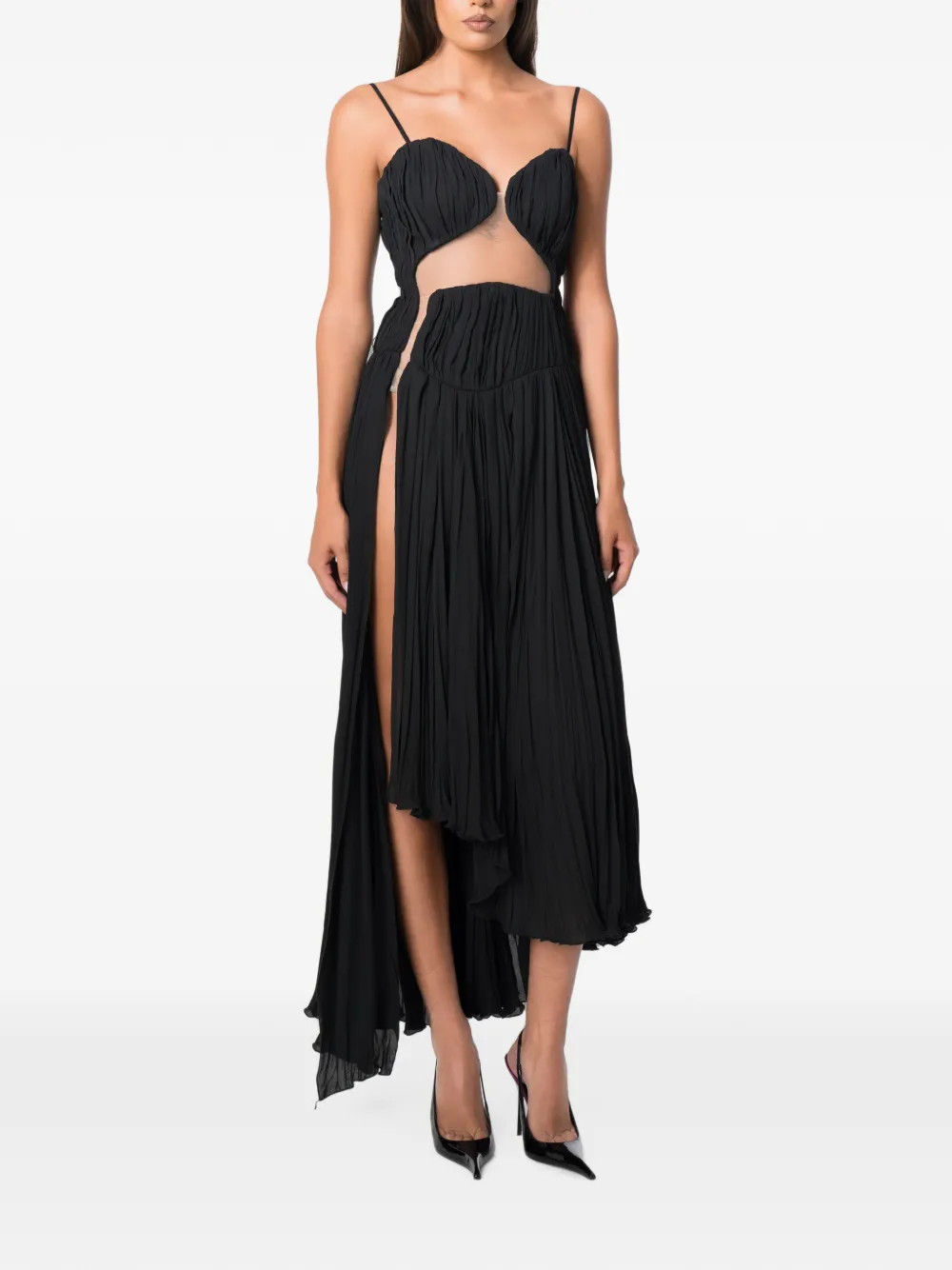 NORINA ST Acatia cut-out pleated asymmetric dress