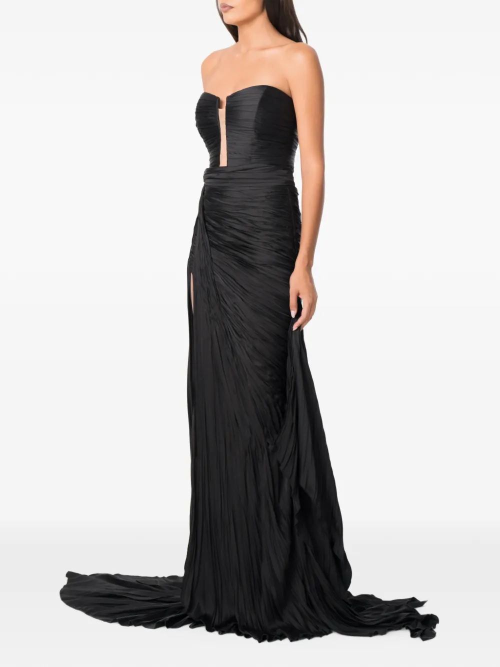 NORINA ST Viva strapless avondjurk met ruches Zwart