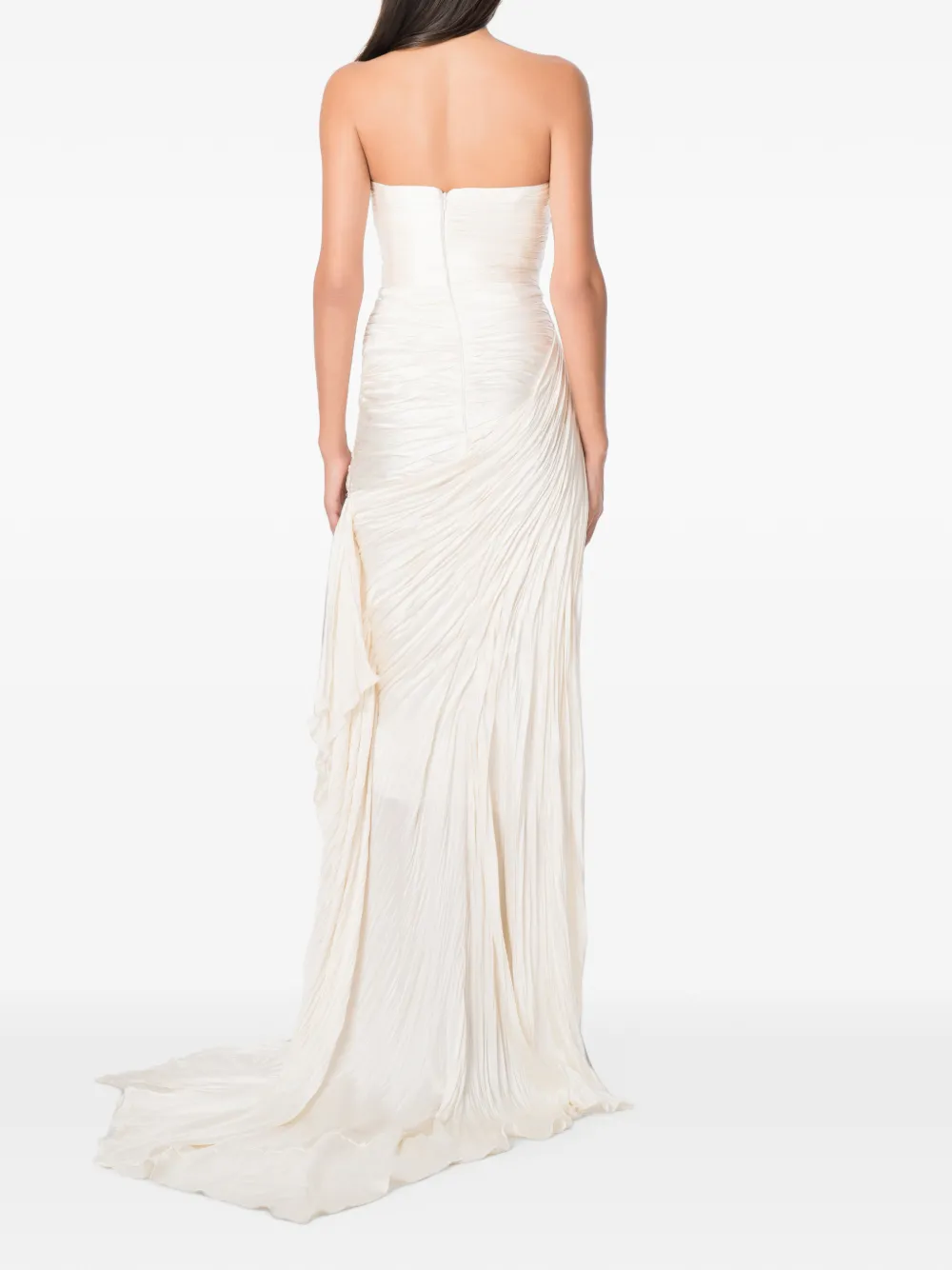 NORINA ST Viva strapless maxi-jurk met ruches Wit