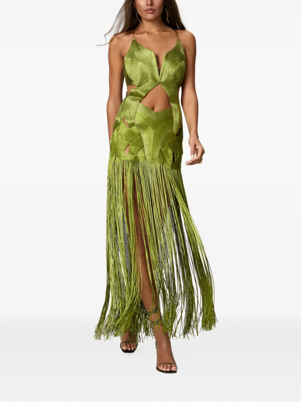 NORINA ST Dune fringed cut-out maxi dress