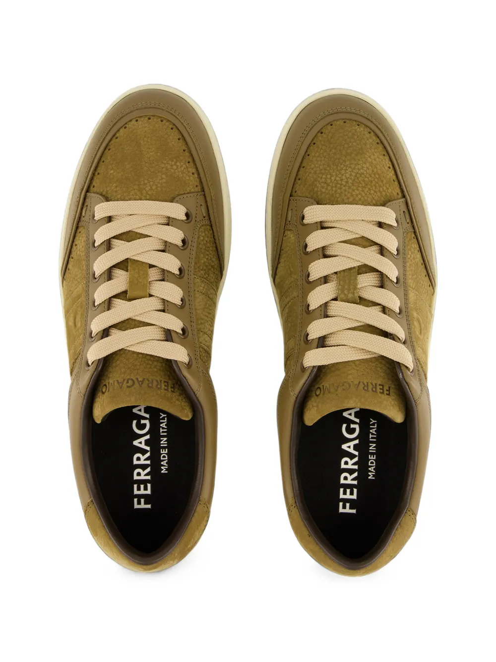 Ferragamo low-top sneakers with signature Bruin