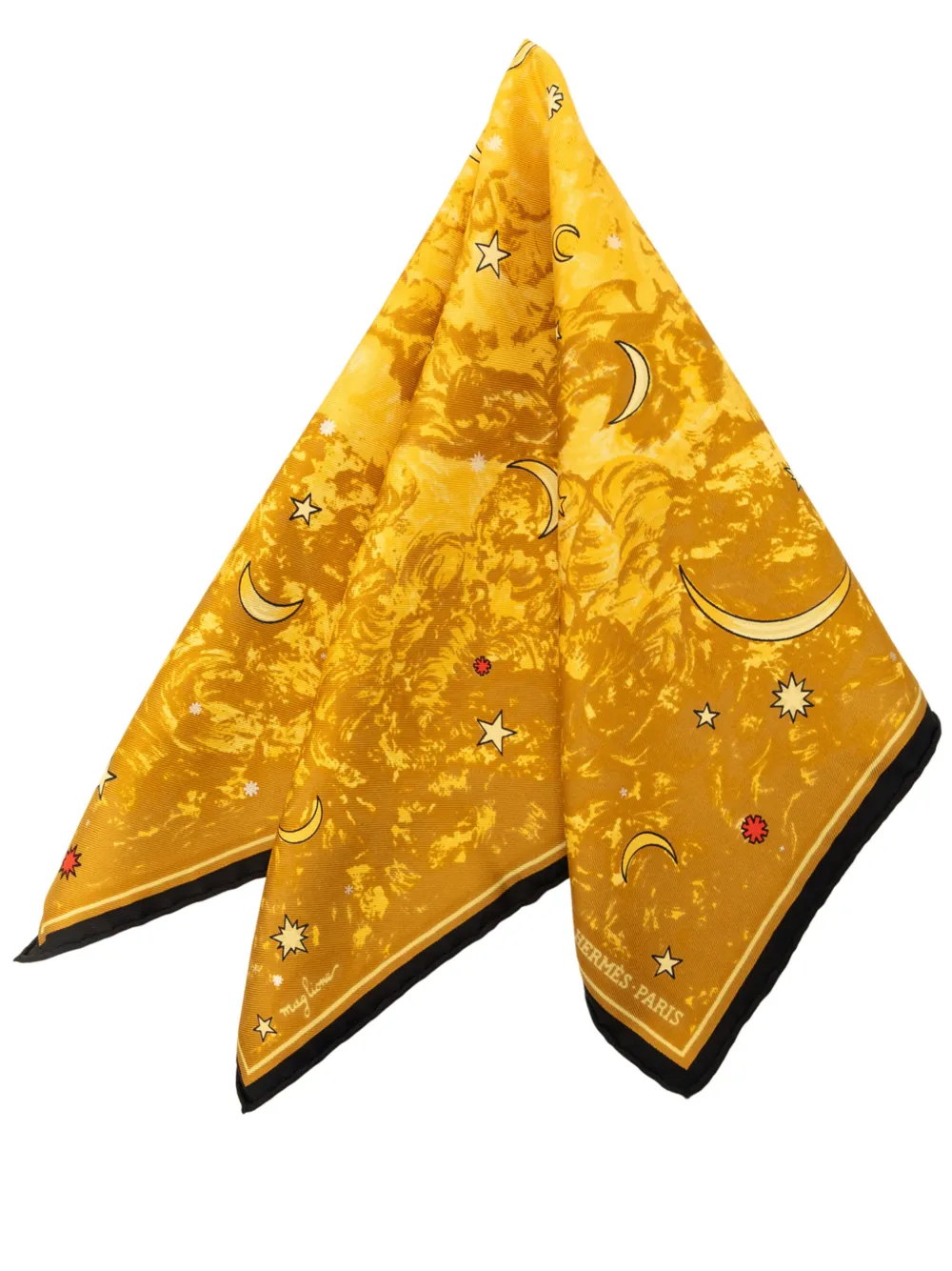 Hermès Pre-Owned 1990-2010 Annee des Etoiles Pocket Square Silk Scarf 45 scarves - Giallo
