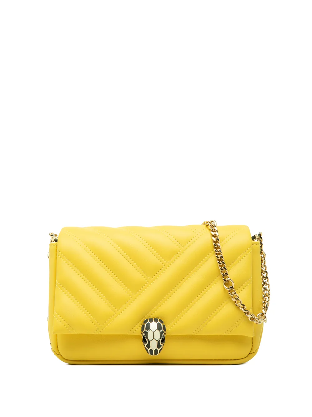 Bvlgari Pre-Owned 2010-2026 Leather Serpenti Cabochon Chain crossbody bag - Giallo