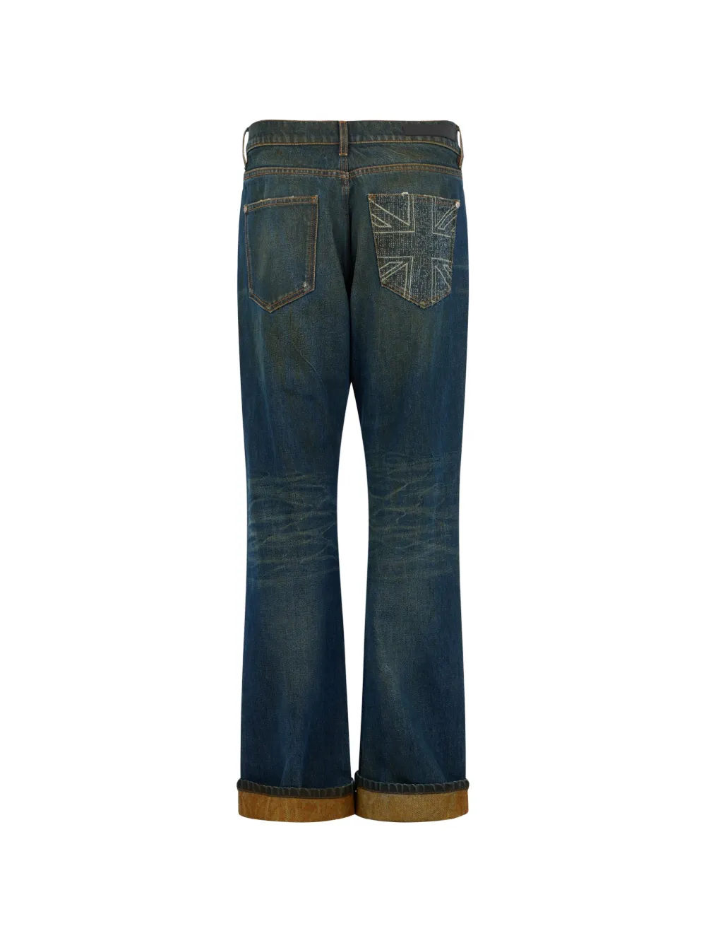 John Richmond Union Jack jeans met borduurwerk Blauw