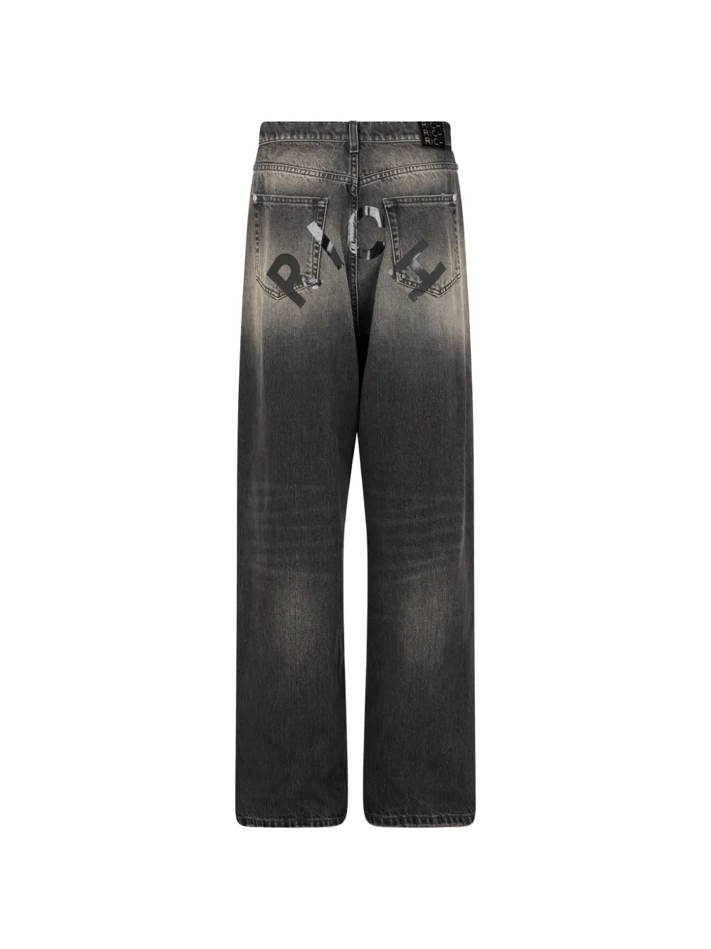 John Richmond Gerafelde jeans met logoprint Zwart