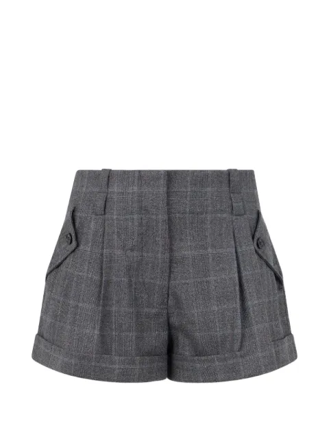 John Richmond check-print pleated shorts
