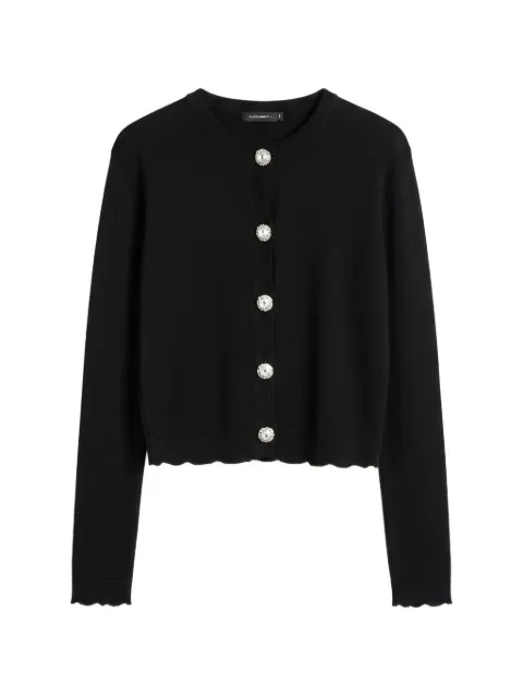 John Richmond crystal-embellished scalloped cardigan