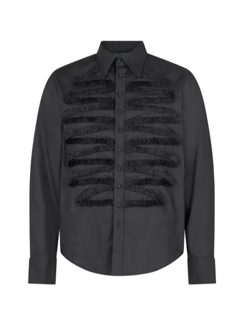 John Richmond ruffled-trim long-sleeve shirt