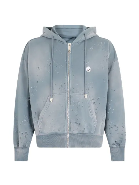 John Richmond distressed logo-print hoodie