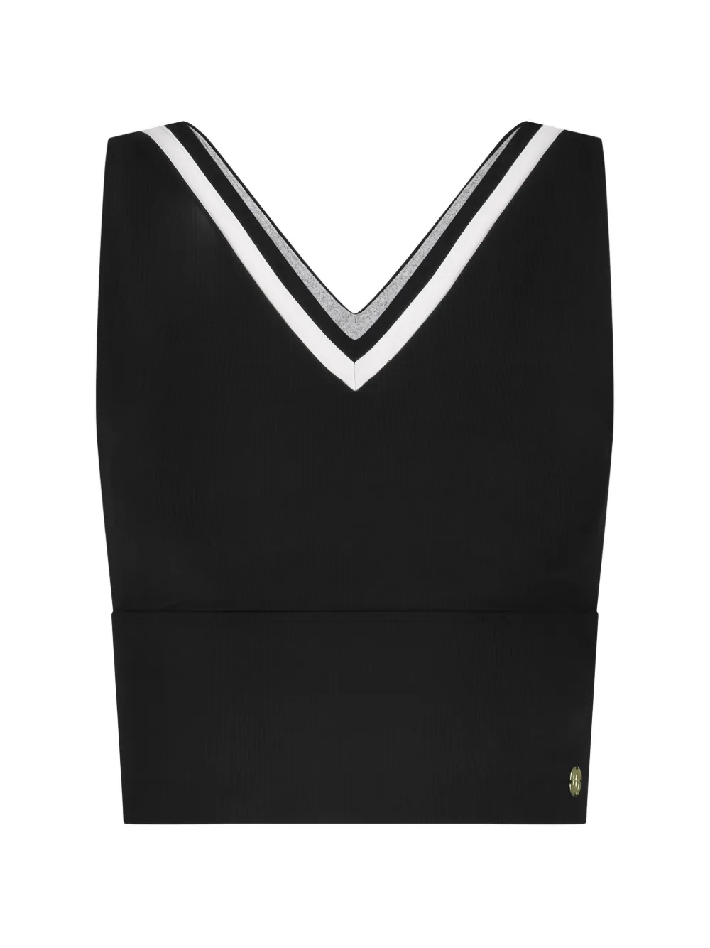 HOUSE OF GRAVITY contrast-trim crop top - Nero