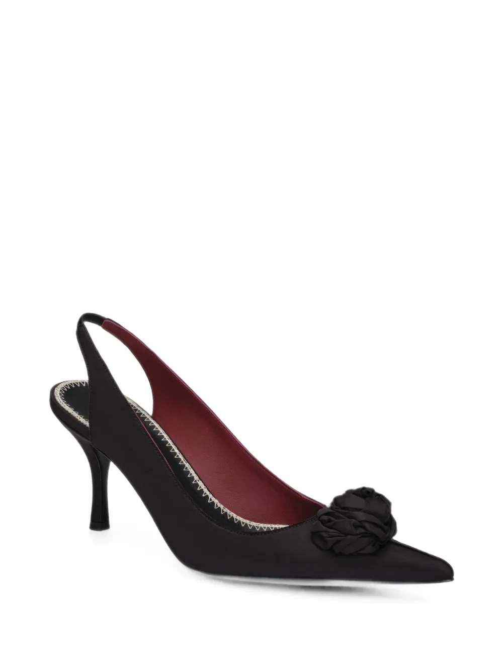 Magda Butrym Rose slingback satin pumps Zwart