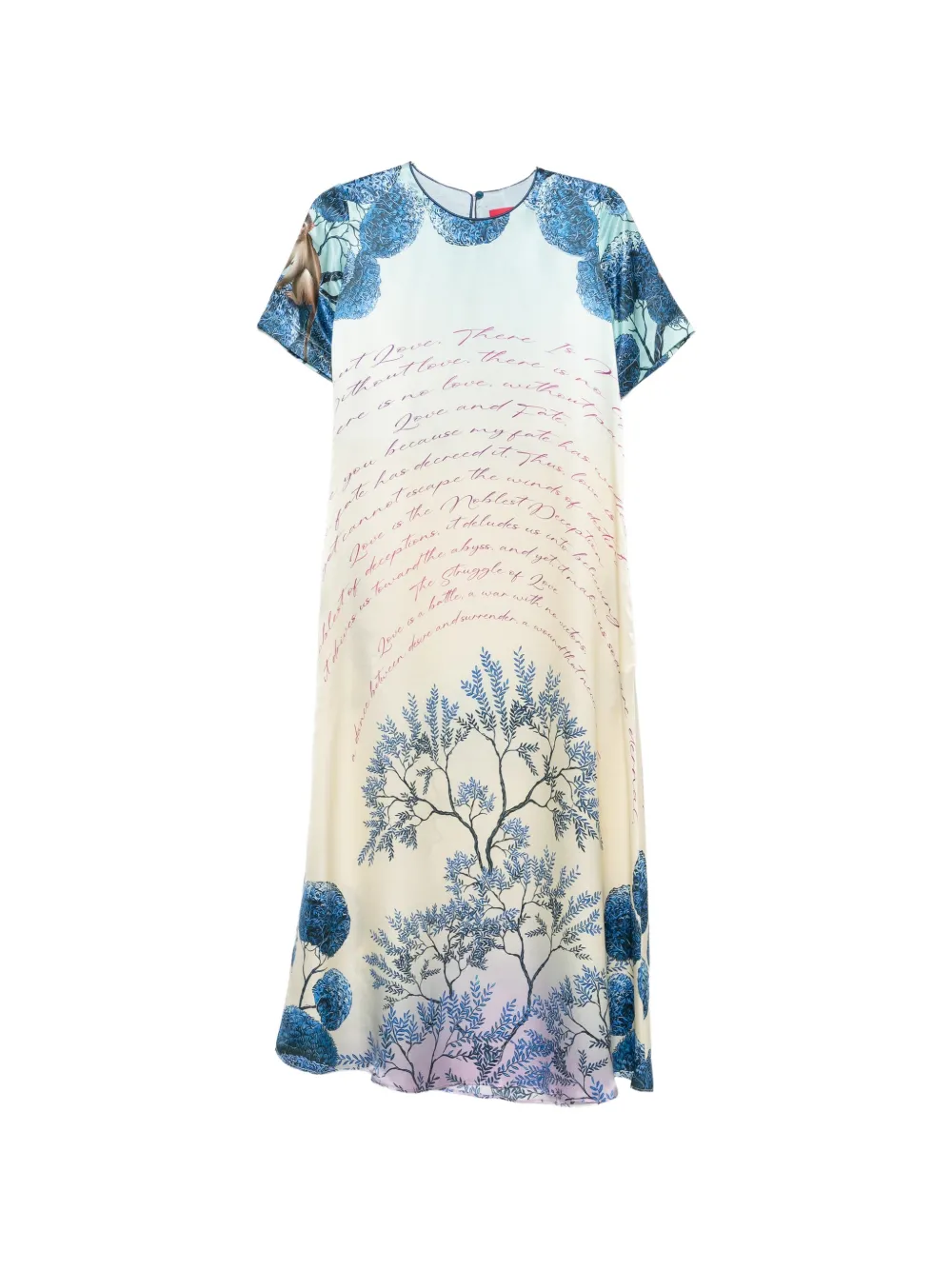 F.r.s For Restless Sleepers Graphic-print Crew-neck Midi Dress In Multi