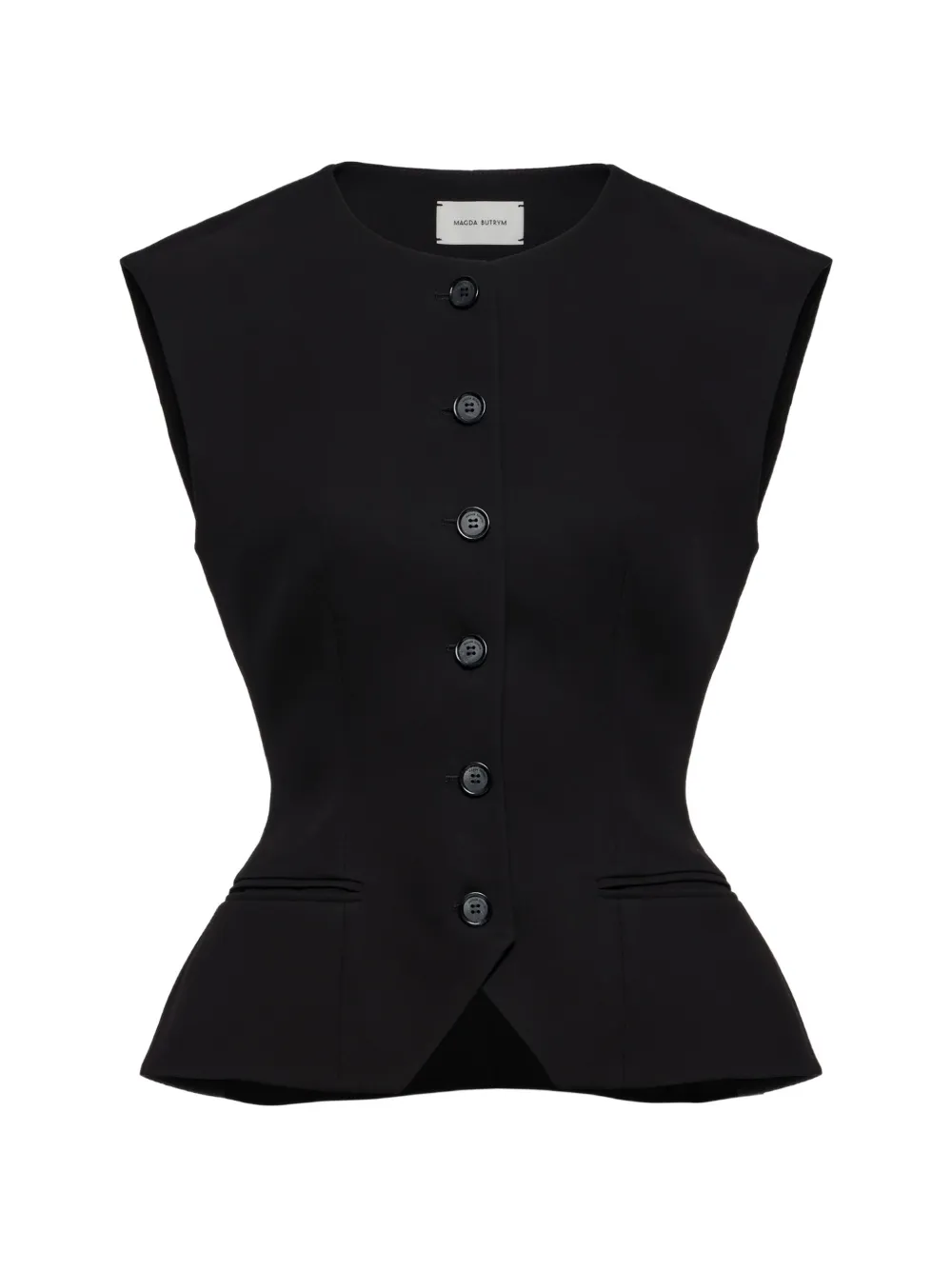 Magda Butrym peplum sleeveless vest - Nero