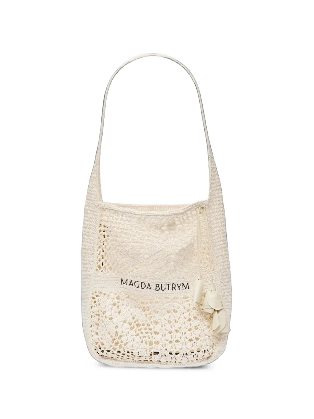 Magda Butrym crochet floral-appliqué tote bag - Toni neutri