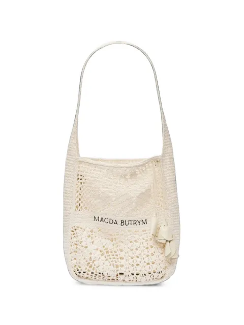 Magda Butrym crochet floral-appliqué tote bag