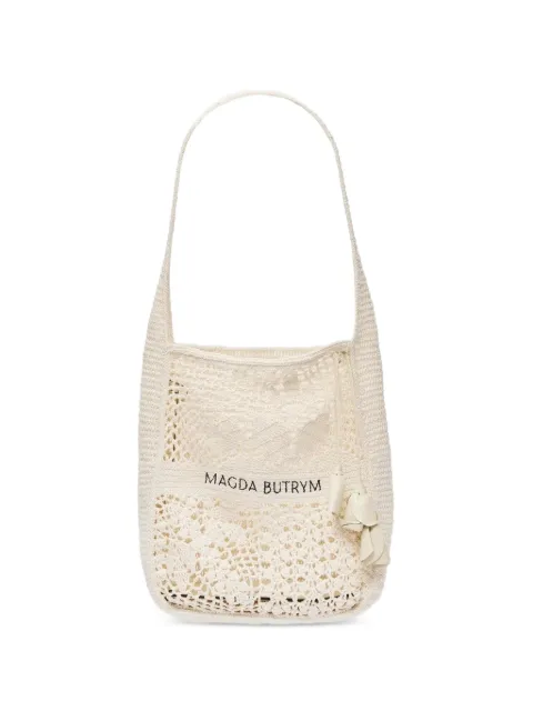 Magda Butrym crochet floral-appliqué tote bag