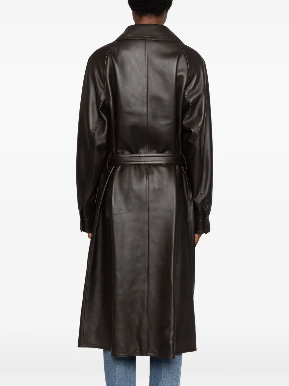 Lauren Ralph Lauren belted leather coat Bruin
