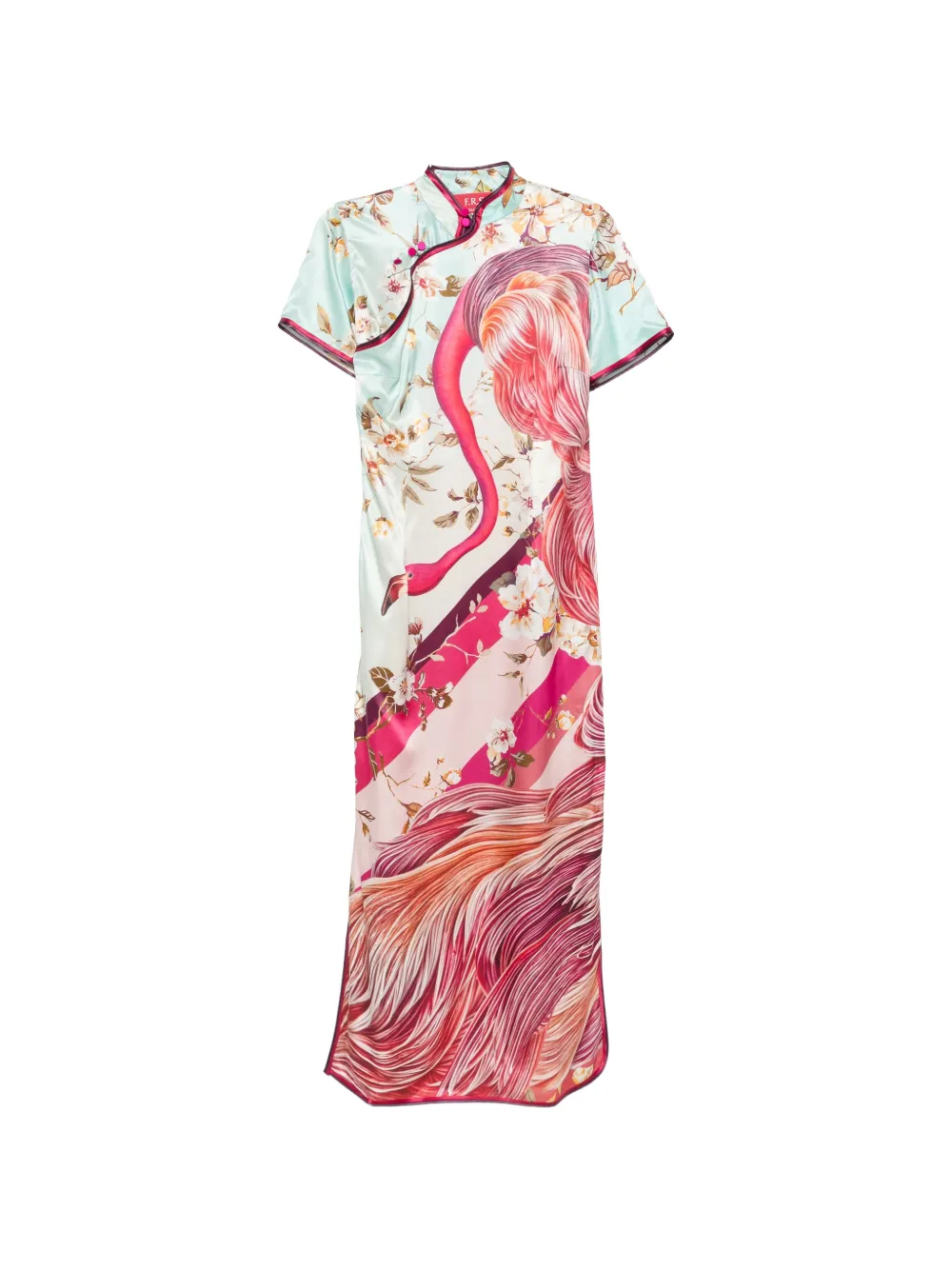 F.R.S For Restless Sleepers swan-print satin maxi dress