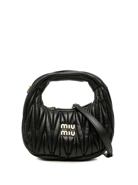 Miu Miu Pre-Owned lille Wander Bag satchel-taske i matelasse nappalæder fra 2010-2026