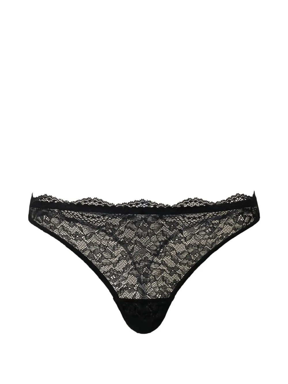TWINSET Corda in tulle con inserti in pizzo - Nero