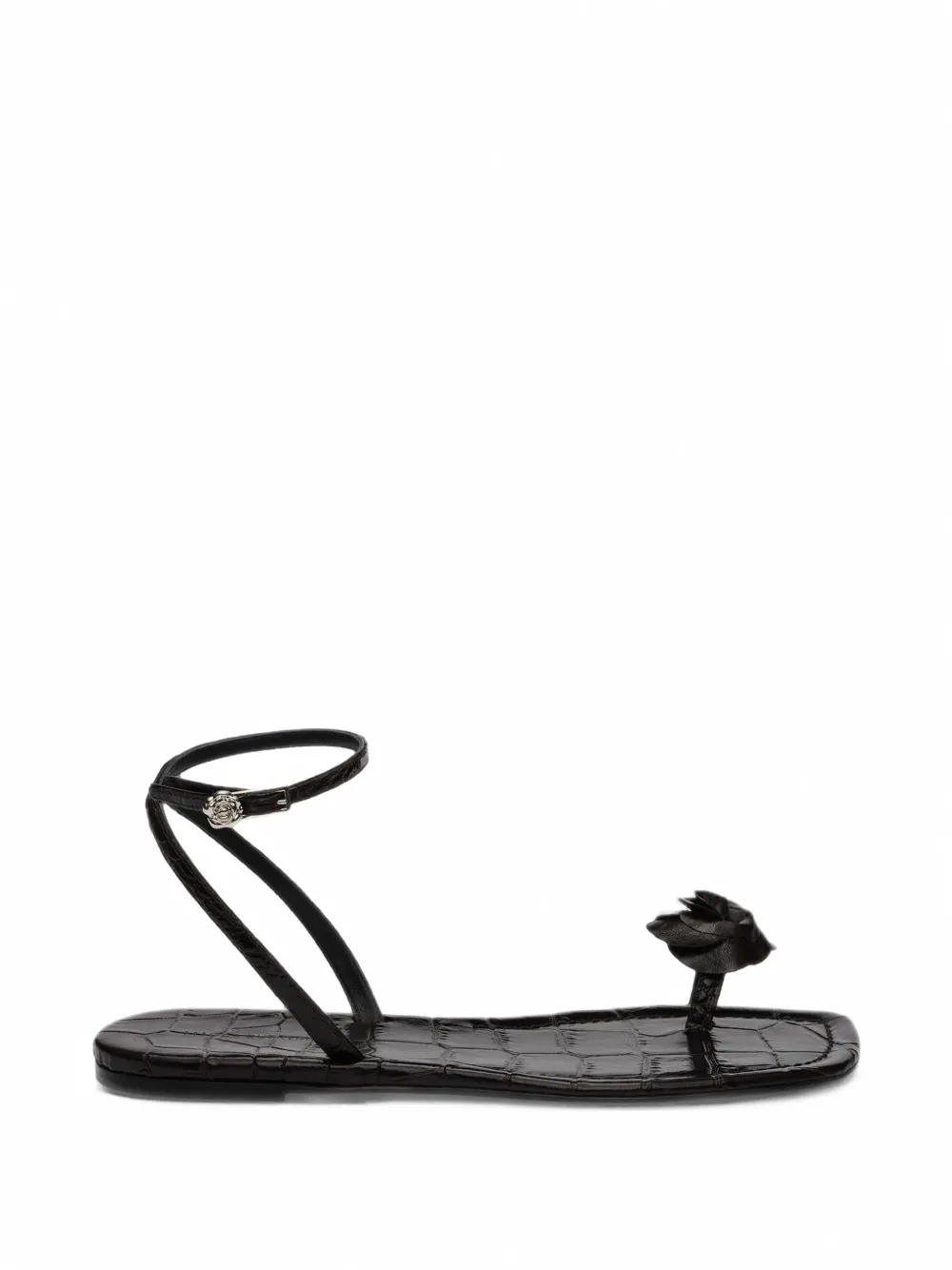 Magda Butrym Sandalen mit Kroko-Optik - Schwarz