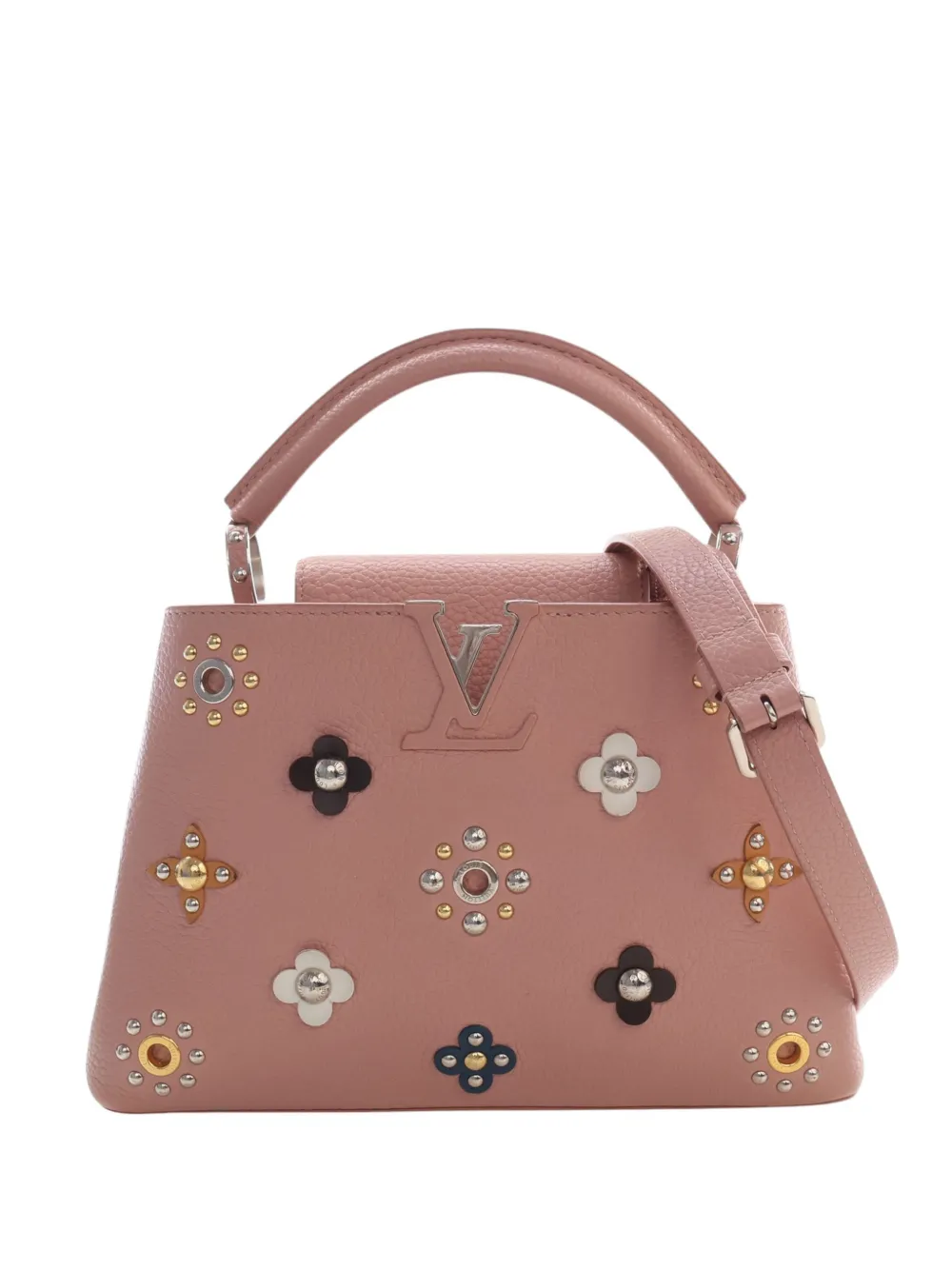 Louis Vuitton Pre-Owned Borsa a tracolla Mechanical Flowers Capucines BB in pelle Taurillon 2019 - Rosa