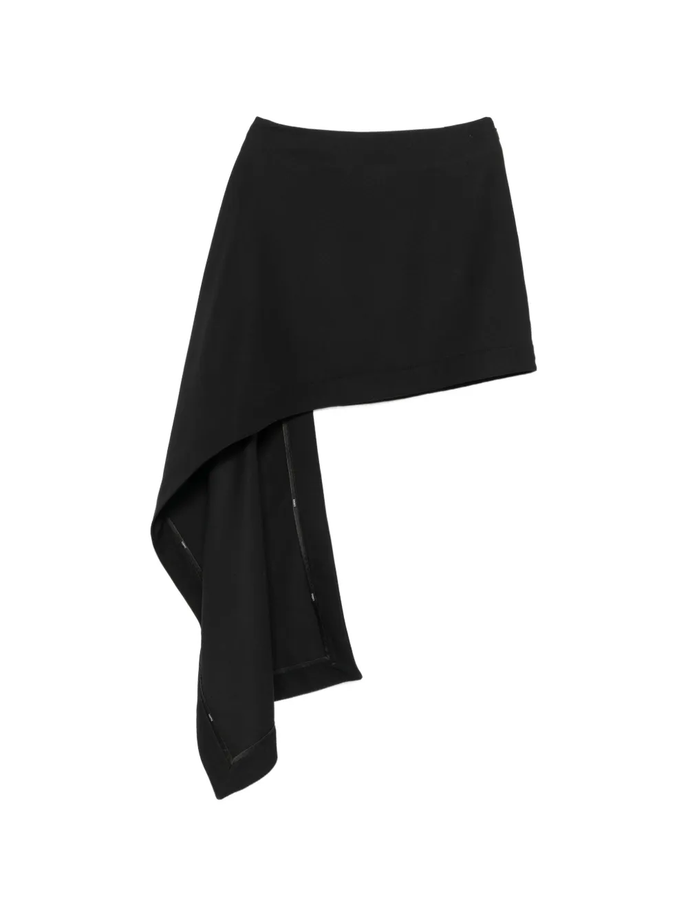 LOEWE asymmetric draped mini skirt - Nero