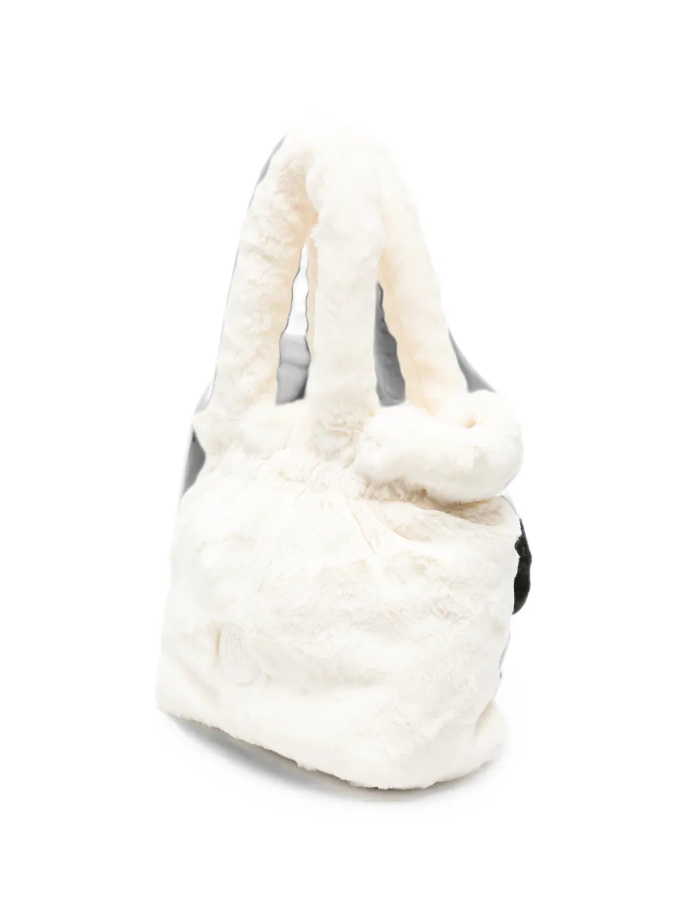 Jellycat shopper van imitatiebont met hondenpatch Wit