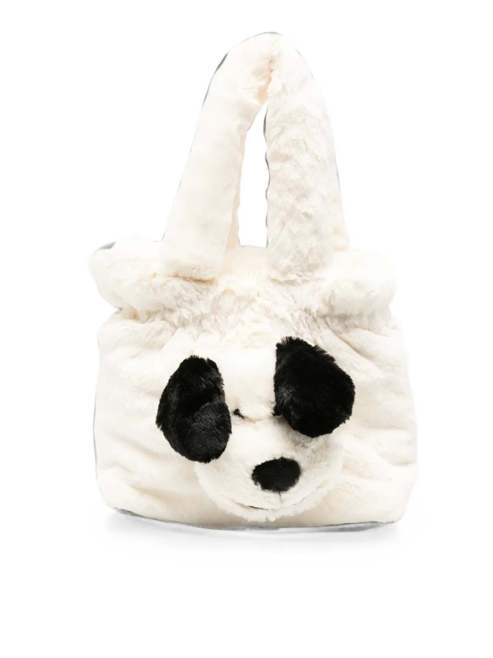 Jellycat dog-patch faux-fur tote bag - Bianco