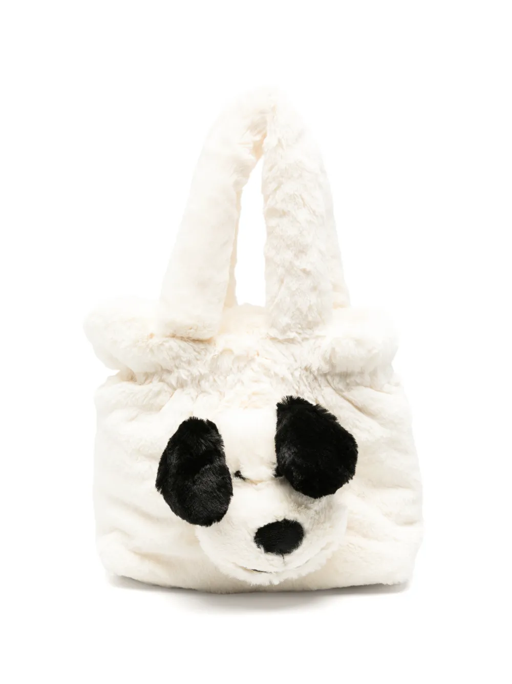 Jellycat dog-patch faux-fur tote bag - Bianco