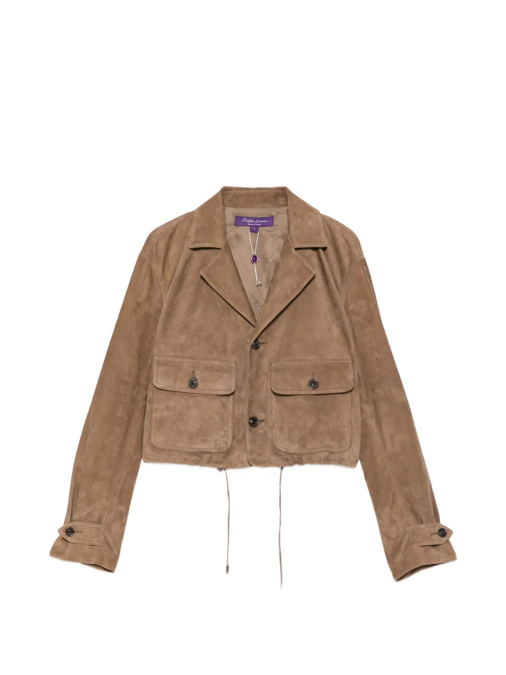 Lauren Ralph Lauren suede cropped jacket - Marrone