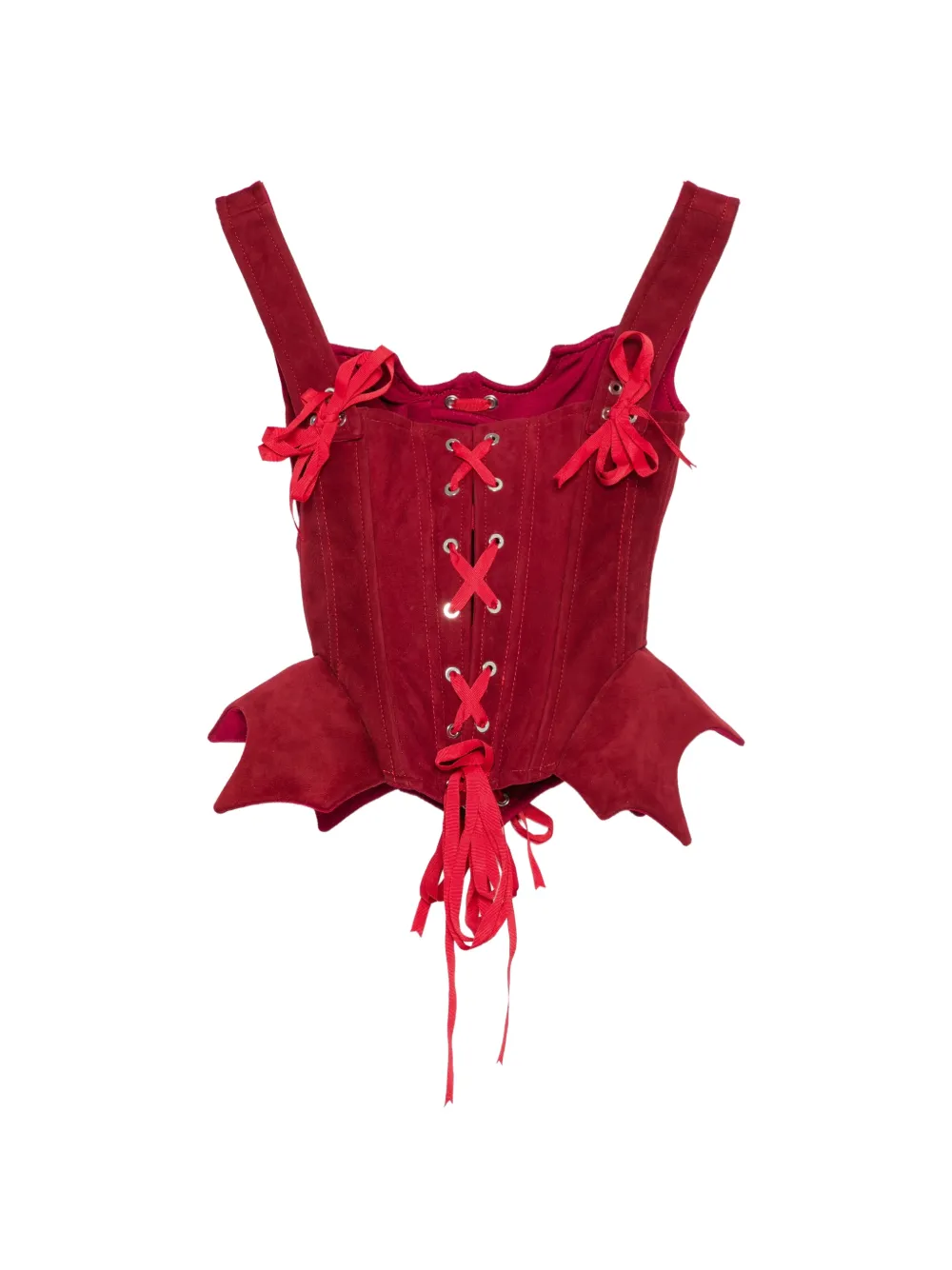 MITILIANE COUTURE Suède korset met veters Rood