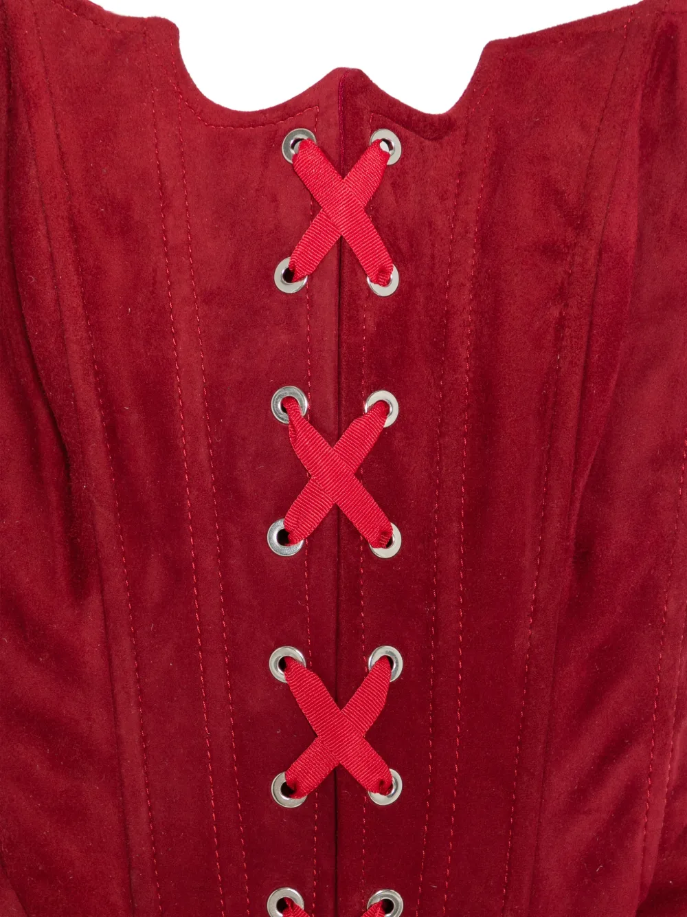 MITILIANE COUTURE Suède korset met veters Rood