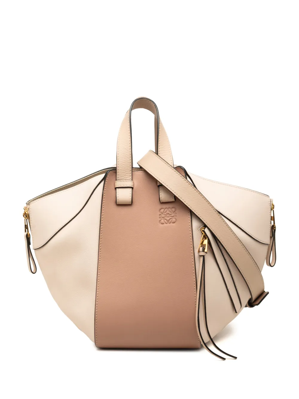 Loewe Pre-Owned 2017 Small Bicolor Leather Hammock satchel - Nude