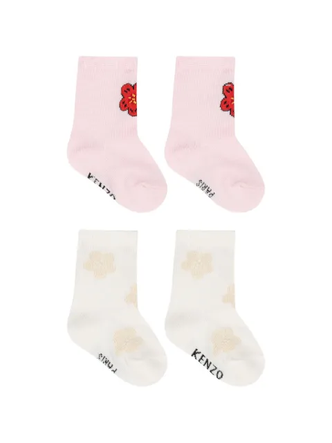 Kenzo Kids calcetines con motivo floral en intarsia