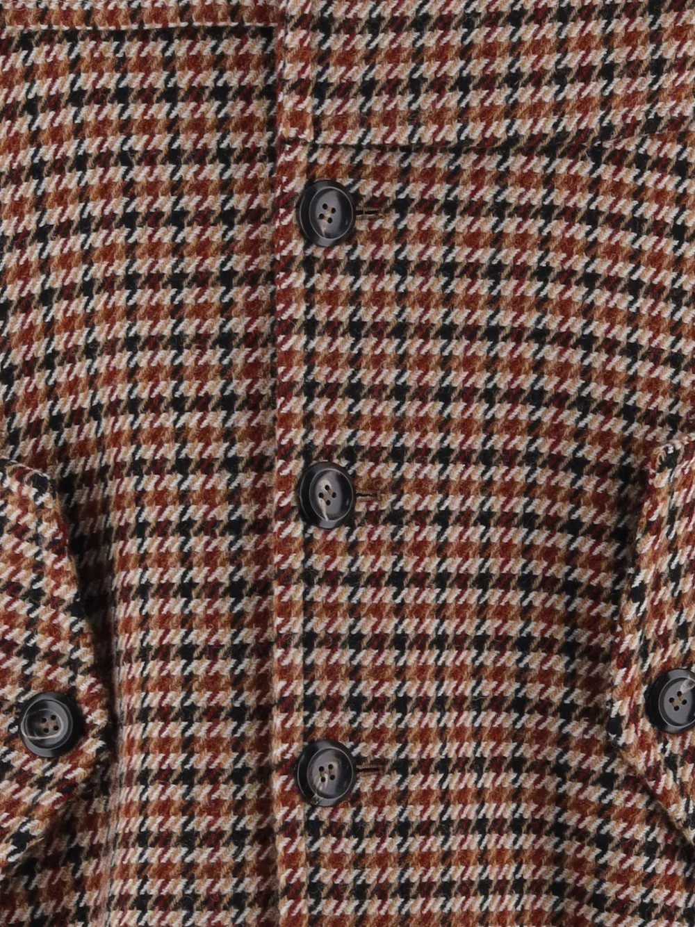 Emporio Armani Jack met pied-de-poule print en geribbelde kraag Bruin