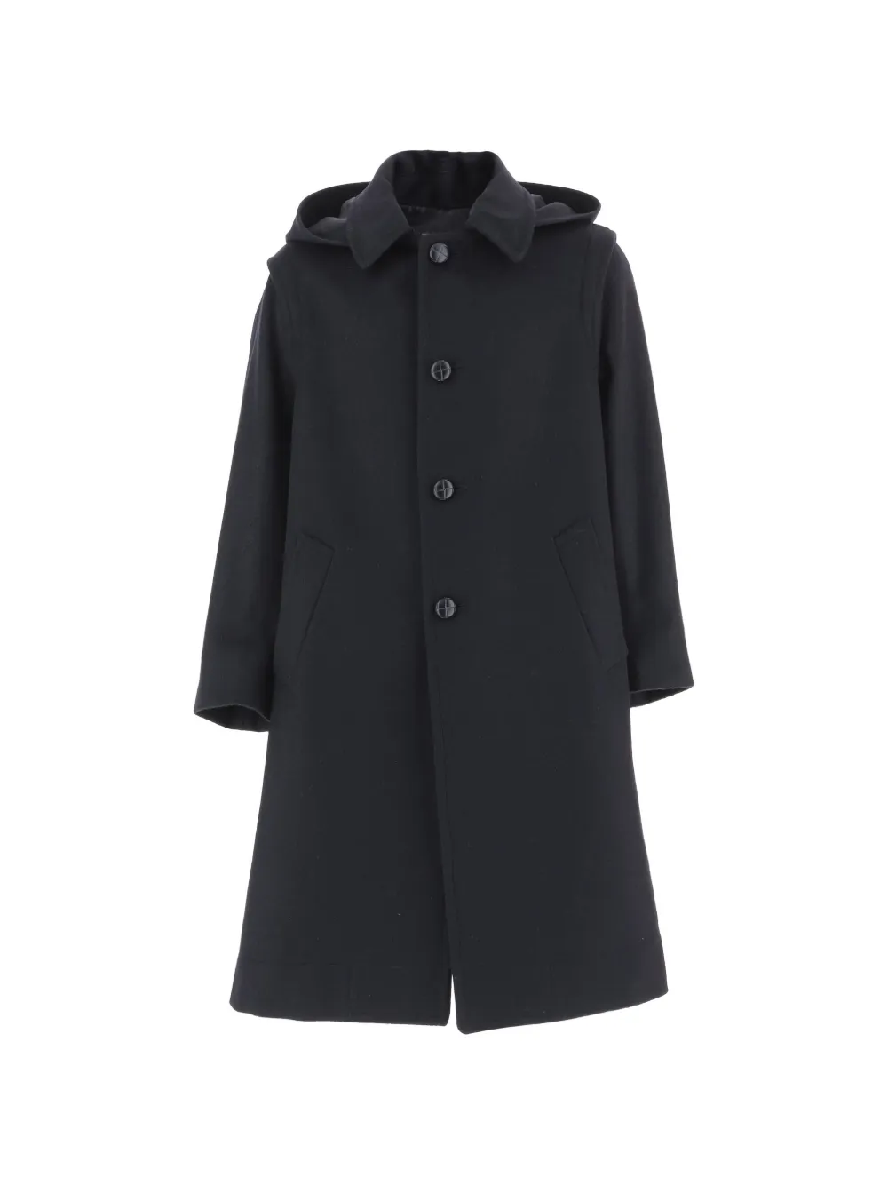 FRIKI Loden hooded coat - Grigio
