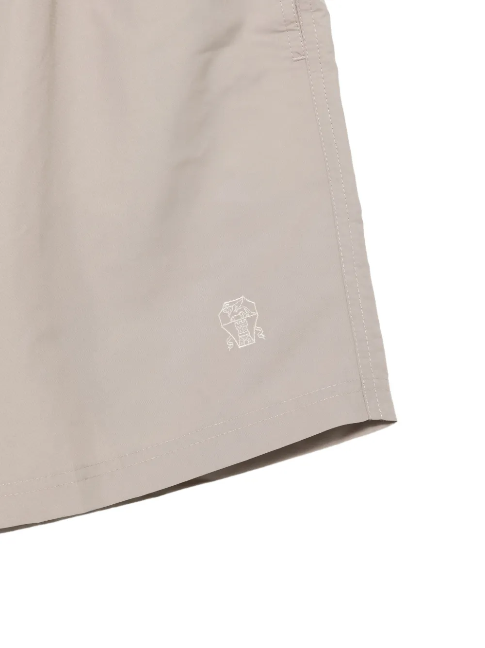 Brunello Cucinelli Zwembroek met geborduurd logo Beige