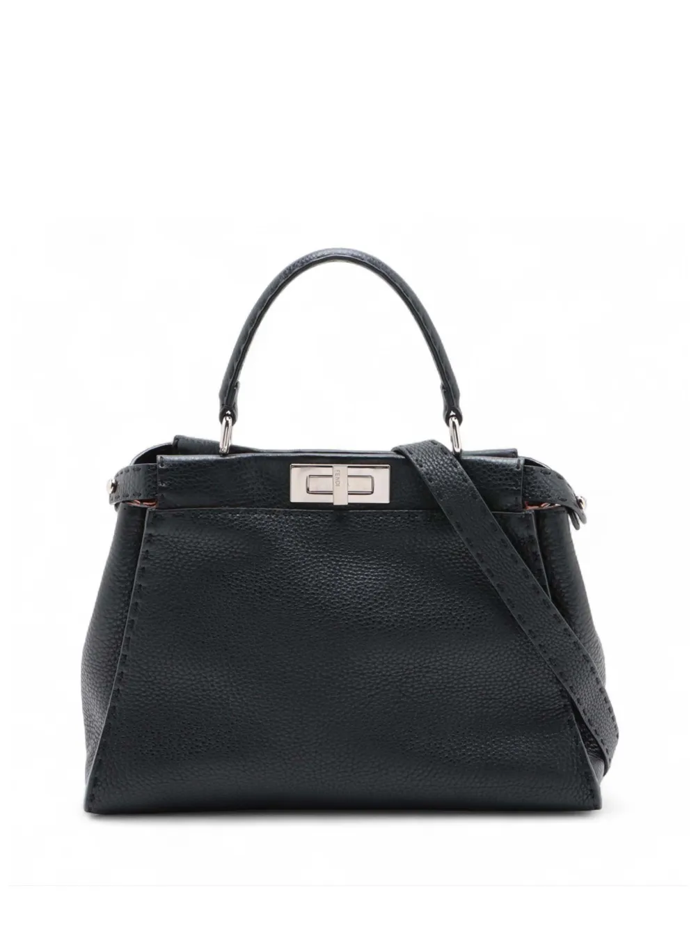 Fendi Pre-Owned 2000-2010 Medium Leather Selleria Peekaboo Iconic satchel - Nero