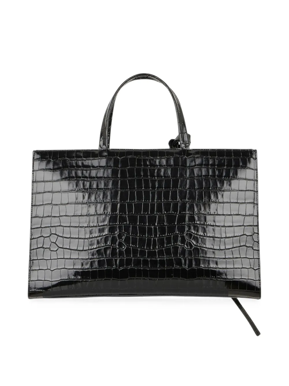 John Richmond Shopper met krokodillen-reliëf en ritsdetail Zwart