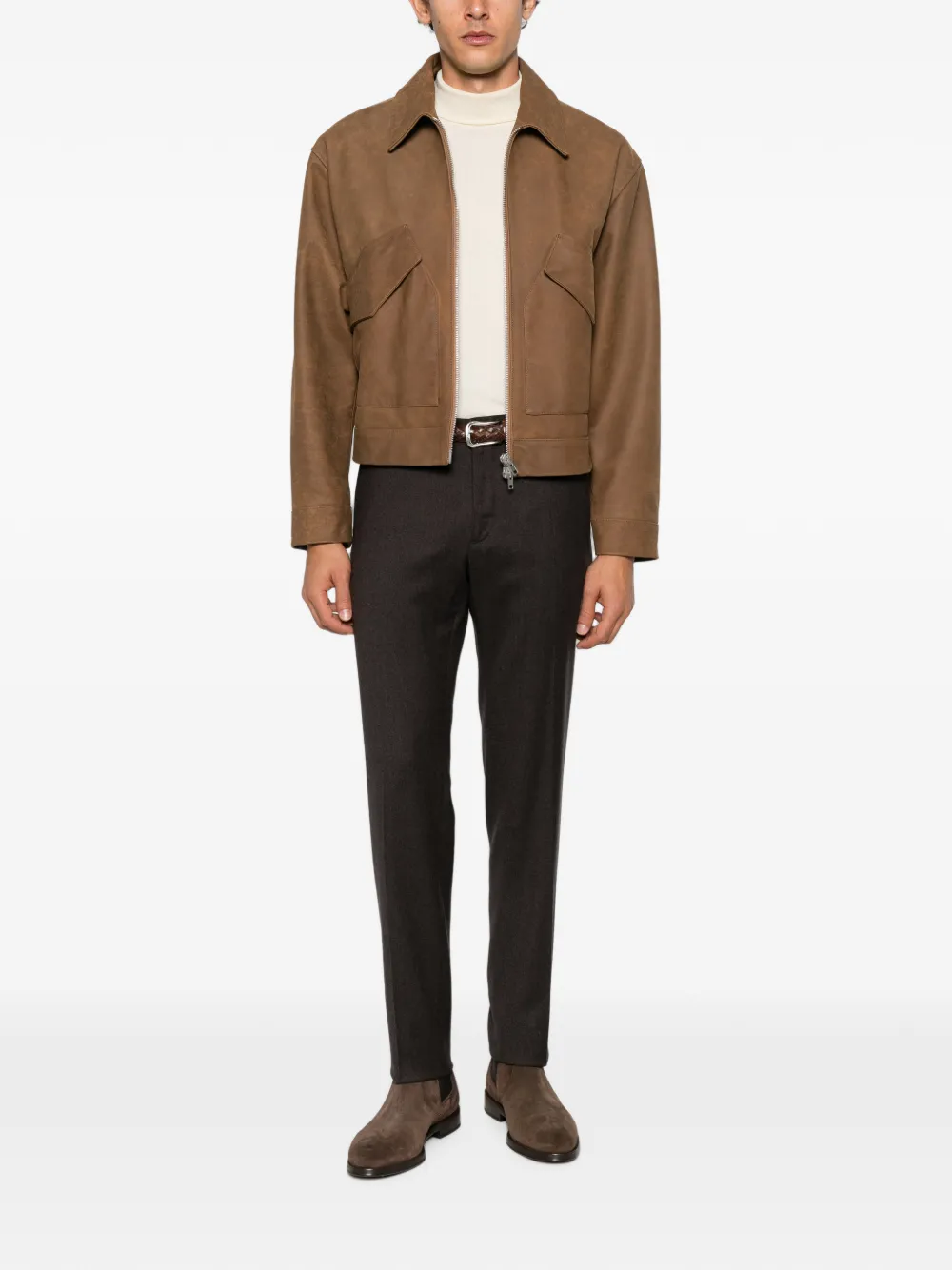 Incotex Broek met elastische tailleband Bruin