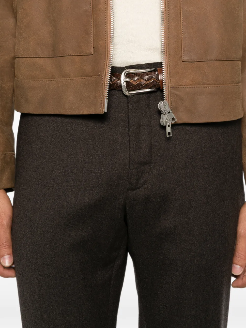 Incotex Broek met elastische tailleband Bruin