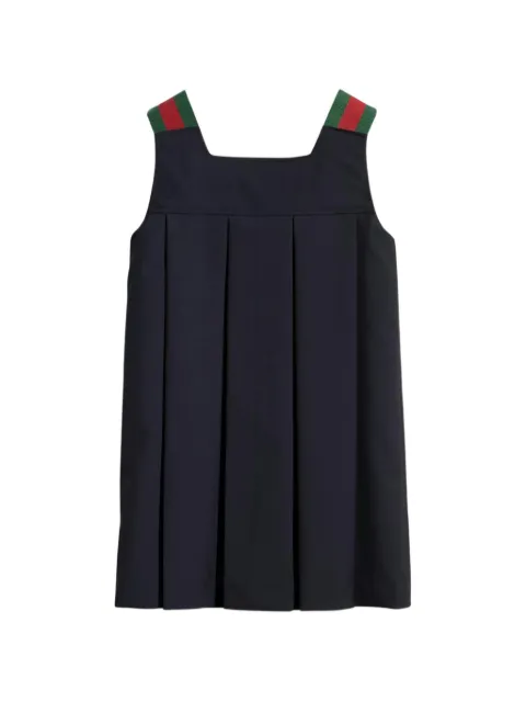 Gucci Kids Web-stripe pleated dress