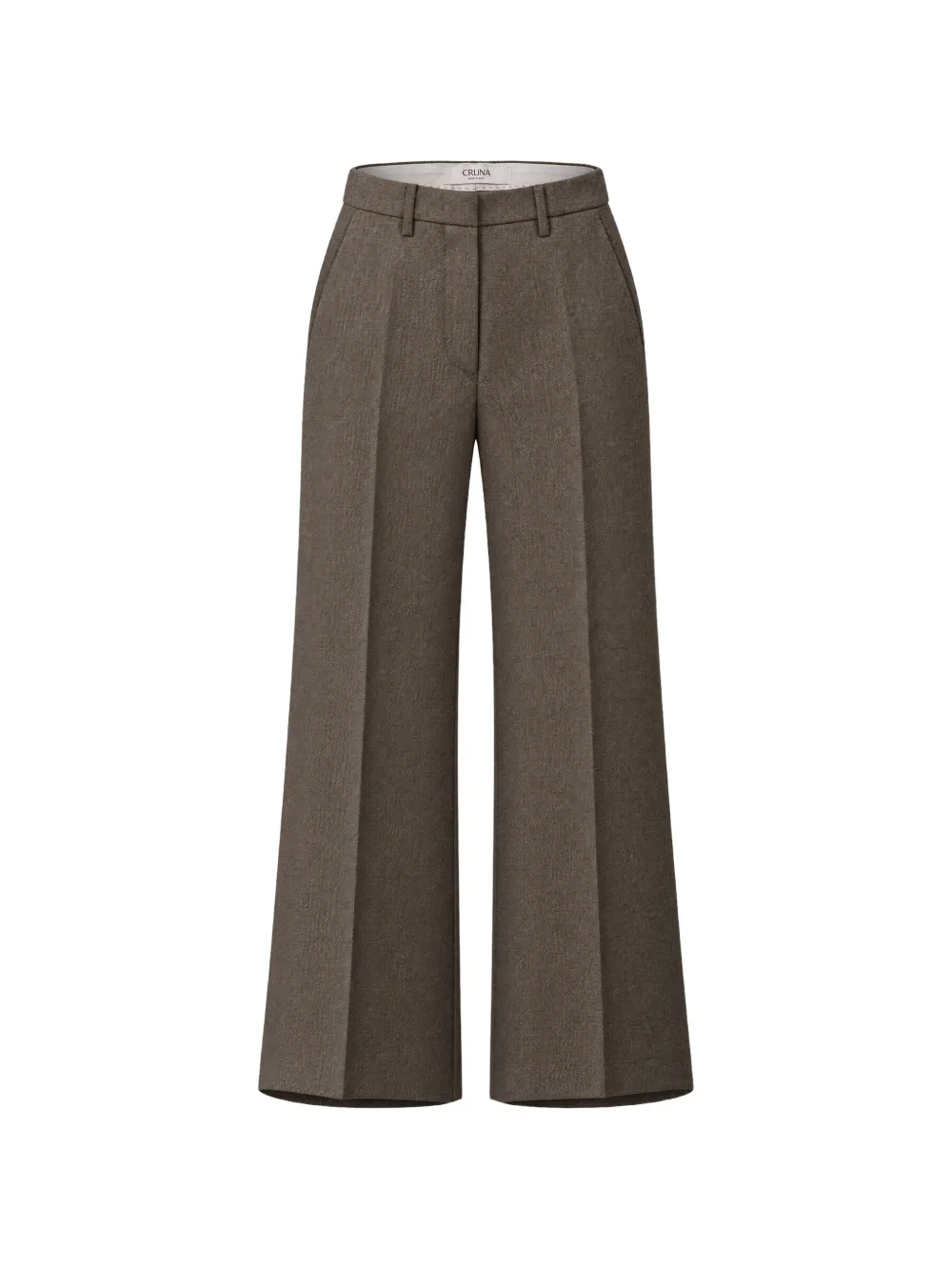 Cruna Antes pressed-crease wide-leg trousers - Marrone