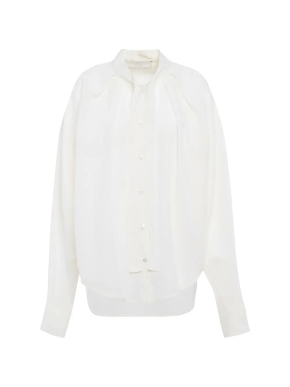 Tela pleated long-sleeve blouse